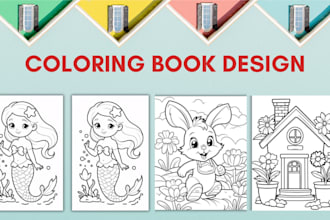 design kids and adult coloring pages, coloring book,  activity book for KDP