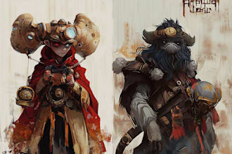 draw a fantasy character ilustration