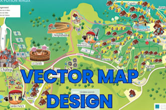 design custom vector map in illustration, events map city map festival map