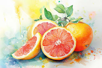 illustrate fruit, plant, or anything in digital watercolor