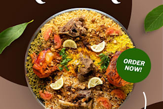 design amazing food poster for restaurant