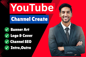 do create, setup youtube account logo, banner design