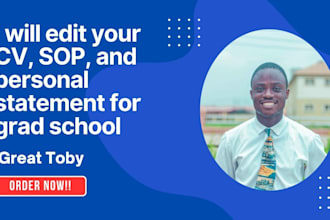 edit your CV, sop, personal statements and lor