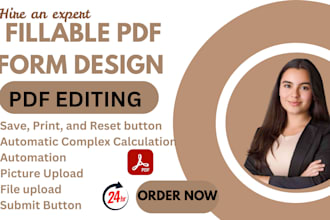 design editable fillable pdf forms or create  interactive fillable PDF excelform