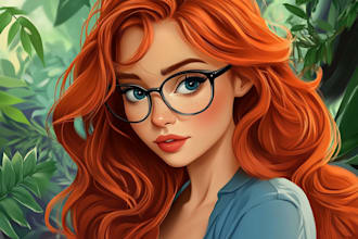 draw your oc or portrait in disney style, semi realistic