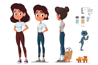 draw a vector 2d character, cartoon character