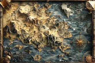 draw a custom map for fantasy, scifi, book