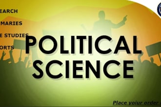 excellently research and write business law, ethics, political science and tech