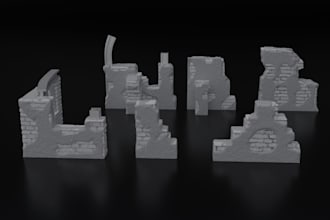 make sci fi terrain,3d wargaming,3denvironment,castle building,3d ruined terrain