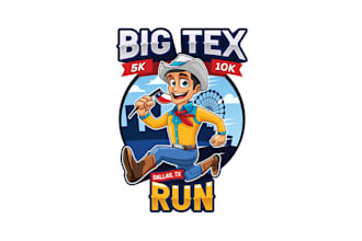 create a fun big tex illustration for your event or logo