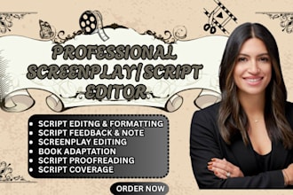 ghostwrite edit and proofread screen play movie script feature film script