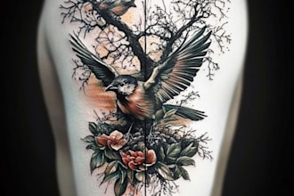 create sleeve tattoo design in realistic style