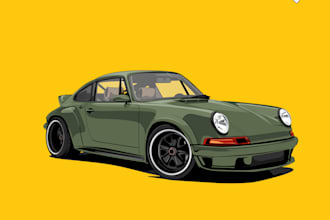 draw car vector illustration or any vehicle you want