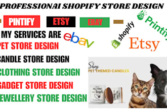 design shopify pet jewellery clothing candle gadget website dropshipping store