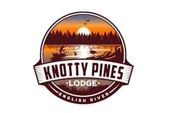 design professional knotty pines lodge logo