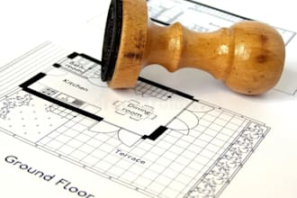 stamp on the permit plan for the US building permit
