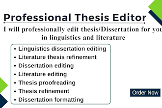 edit thesis and dissertation in linguistics and literature