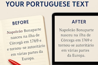 proofread and polish your portuguese text