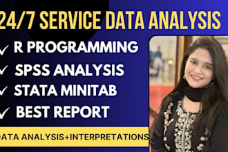 do data analysis, interpretations of research in spss analysis, python,r, excel