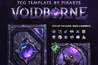 create a stunning card game design, tcg, game art, board game