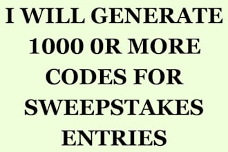get codes generated for your sweepstakes entires