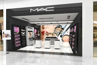 remodel 3d cosmetic store, spa interior,salon shop,store front,grocery rendering