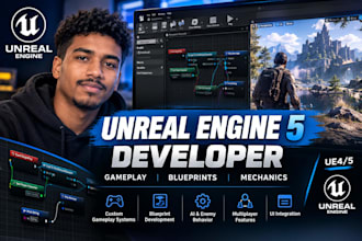develop unreal engine 5 gameplay mechanics and blueprint