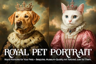 a create a custom royal pet portrait in renaissance style