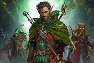 draw dnd character art, creature, fantasy character