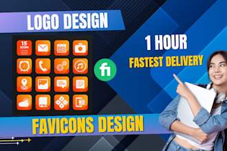 do awesome logo and favicon in 1 hour with bonus
