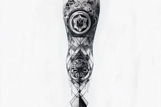 create sleeve tattoo design in geometric style