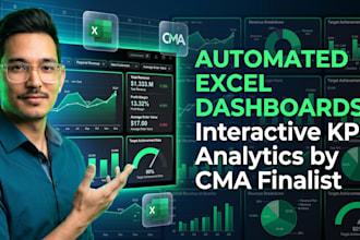design an automated excel dashboard, KPI report, and business tracking sheet