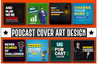 make a professional podcast cover art or podcast logo design