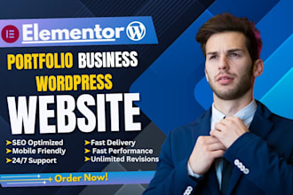 design a professional portfolio website using elementor
