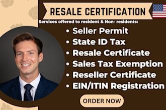 get you resale certificate, seller permit, sale tax license number in USA states