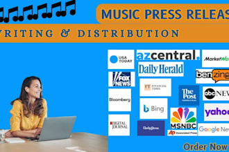 write music press release distribute music press release and PR distribution