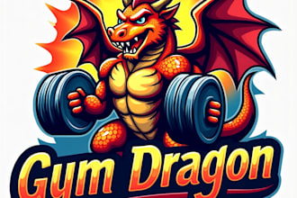 design high quality esport gym dragon mascot logo with express delivery