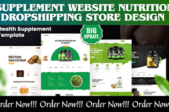design supplement website nutrition store supplement nutrition dropshipping web