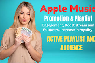 add your tracks on apple playlist to get real audience for 30 days