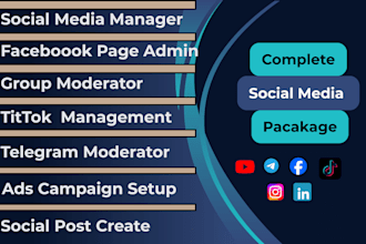be your social media manager, promote tiktok, telegram community moderator