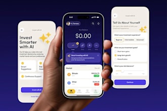 develop crypto wallet app, fintech app, blockchain, trading app, dating app bank