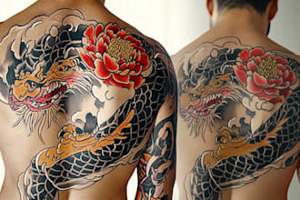 make a japanese tattoo designs from your imagination