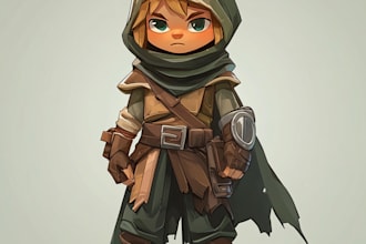 make a character illustration for a video game or fantasy