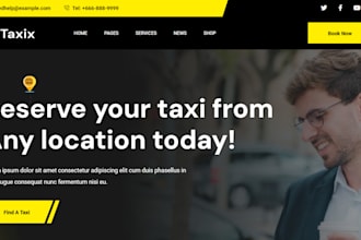 design taxi booking website, chauffeur booking, limo, vtc with booking form