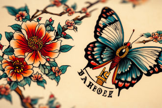 create any design in traditional tattoo or old school style