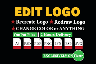 redo,redraw,remake,resize,edit,convert,recreate your logo in adobe illustrator