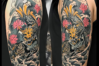 draw amazing japanese oriental tattoo