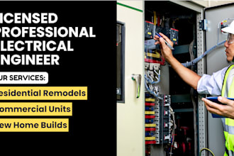 create full electrical construction plan sets with pe stamp for permit approval