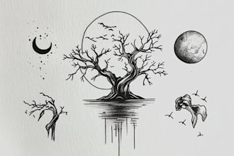 do your minimalist tattoo design in my art style
