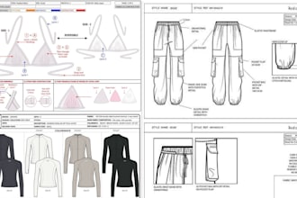 create lingerie apparel clothing tech pack